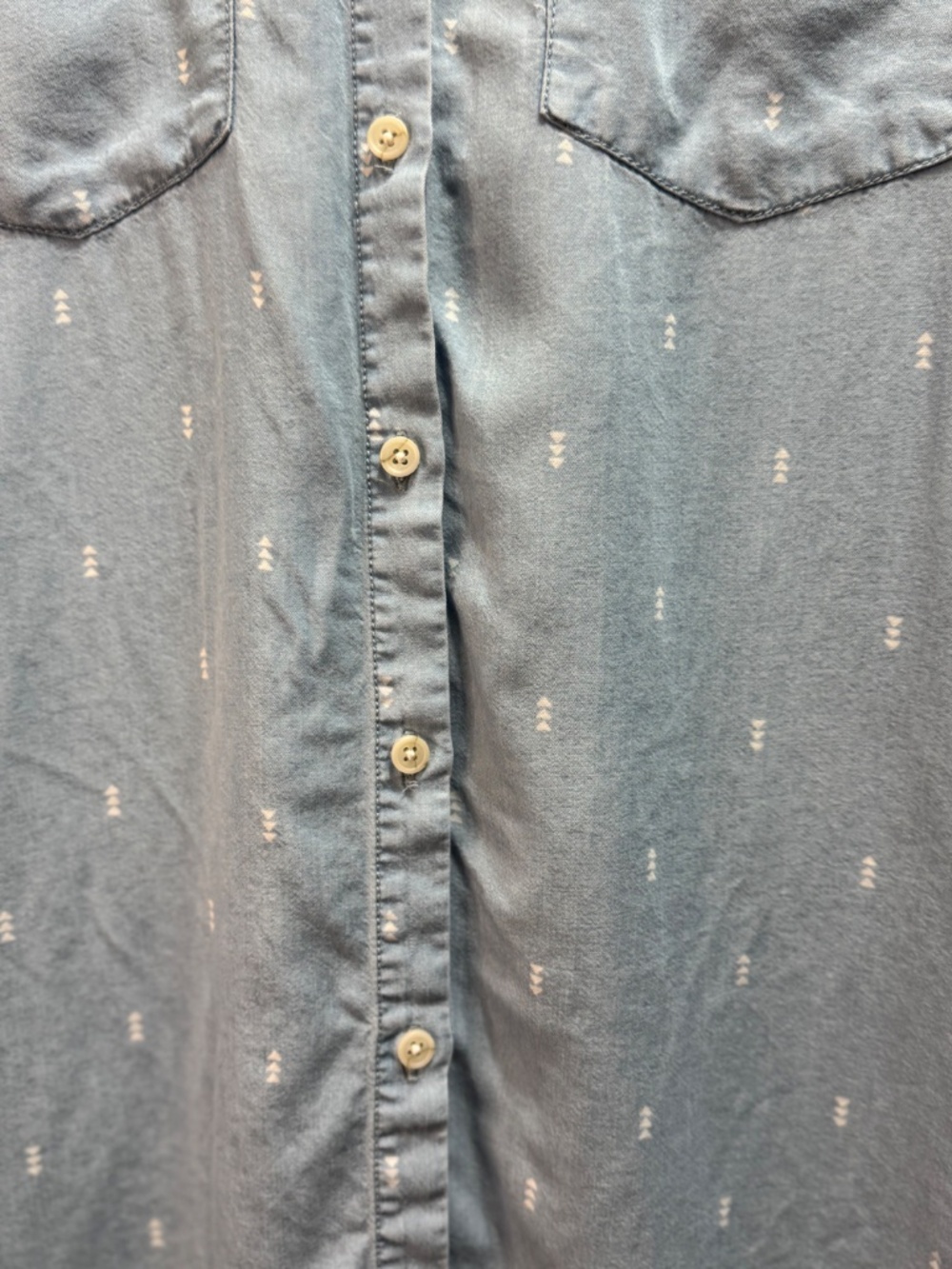 Thread Supply Tencel Chambray Shirt Dress Small Raw Hem Blue - Picture 3 of 8